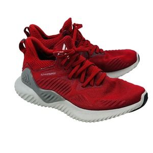 Mens 5.5 Adidas AlphaBounce Running Shoes Red Athletic‎ Sneakers Lace Up